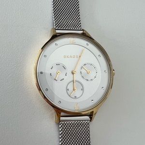 Skagen Anita Quartz Chronograph Crystal Two-Tone Stainless Steel Watch